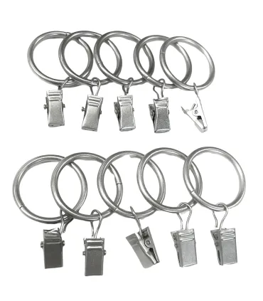 Krúžok so štipcom kus satin nickel  Ø16 mm