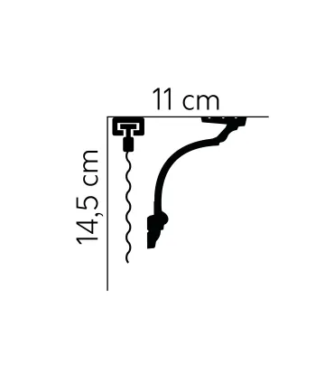 Garnižová stropná lišta MARDOM MD105 - vhodná pre LED podsvietenie