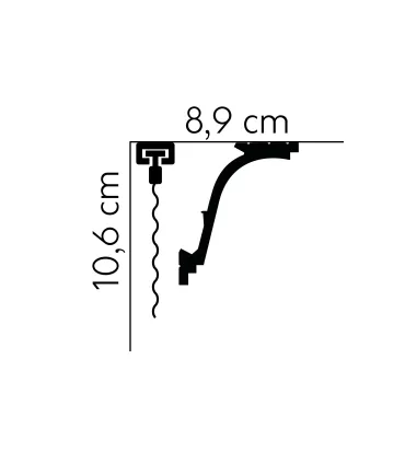 Garnižová stropná lišta MARDOM MD105 - vhodná pre LED podsvietenie