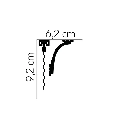 Garnižová stropná lišta MARDOM MD105 - vhodná pre LED podsvietenie