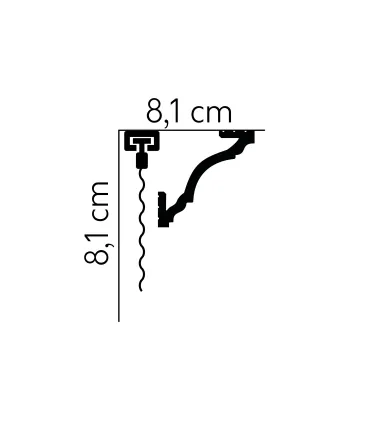 Garnižová stropná lišta MARDOM MD105 - vhodná pre LED podsvietenie