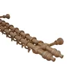 zweiläufige Gardinenstange aus Holz Ø28mm Eiche