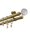 zweiläufige Gardinenstange für die Decke EXCLUSIVE Antik Ø 28 mm - Crystal