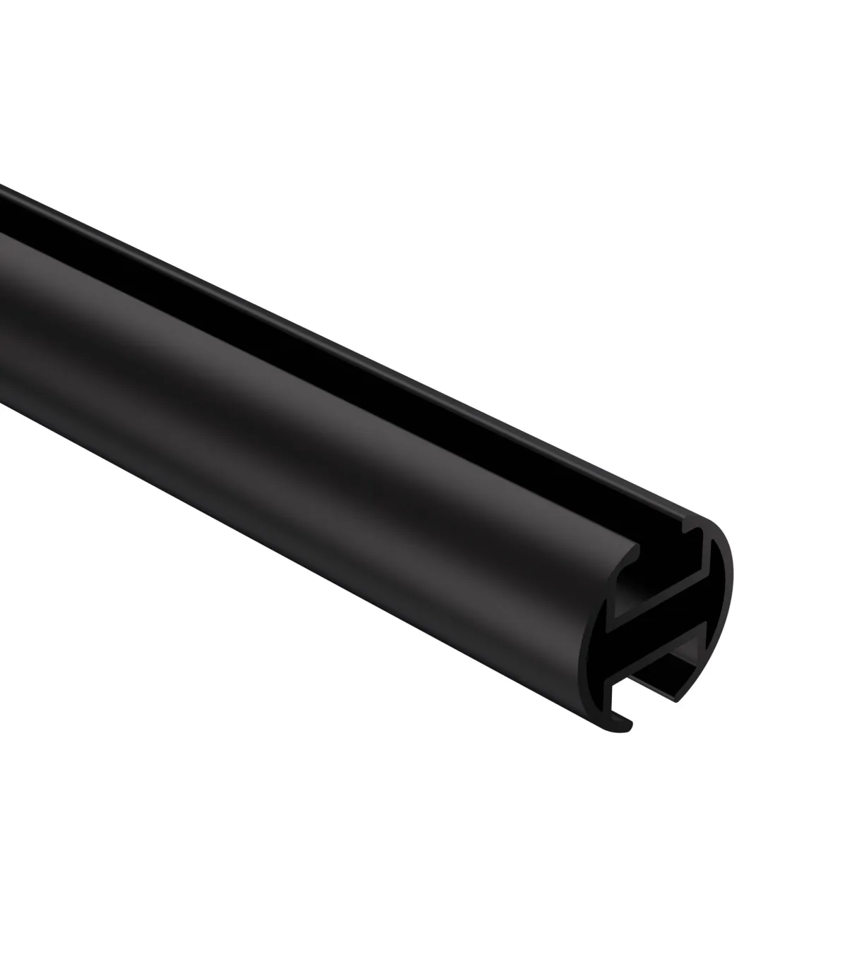 Aluminium-Profil-Gardinenstange einläufig Elegant schwarz Pullo