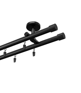 Štýlové hliníkové koľajnice jednoduchá Elegant Čierna Techno