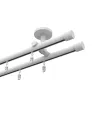 Profilové Aluminium-Gardinenstange Vorhangdeckenleiste doppelt Elegant weiß Pullo