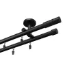 Aluminium-Profil-Vorhangdeckenleiste zweiläufig Elegant schwarz Techno