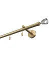 Aluminium-Profil-Gardinenstange einläufig Elegant Antik Crystal Cone
