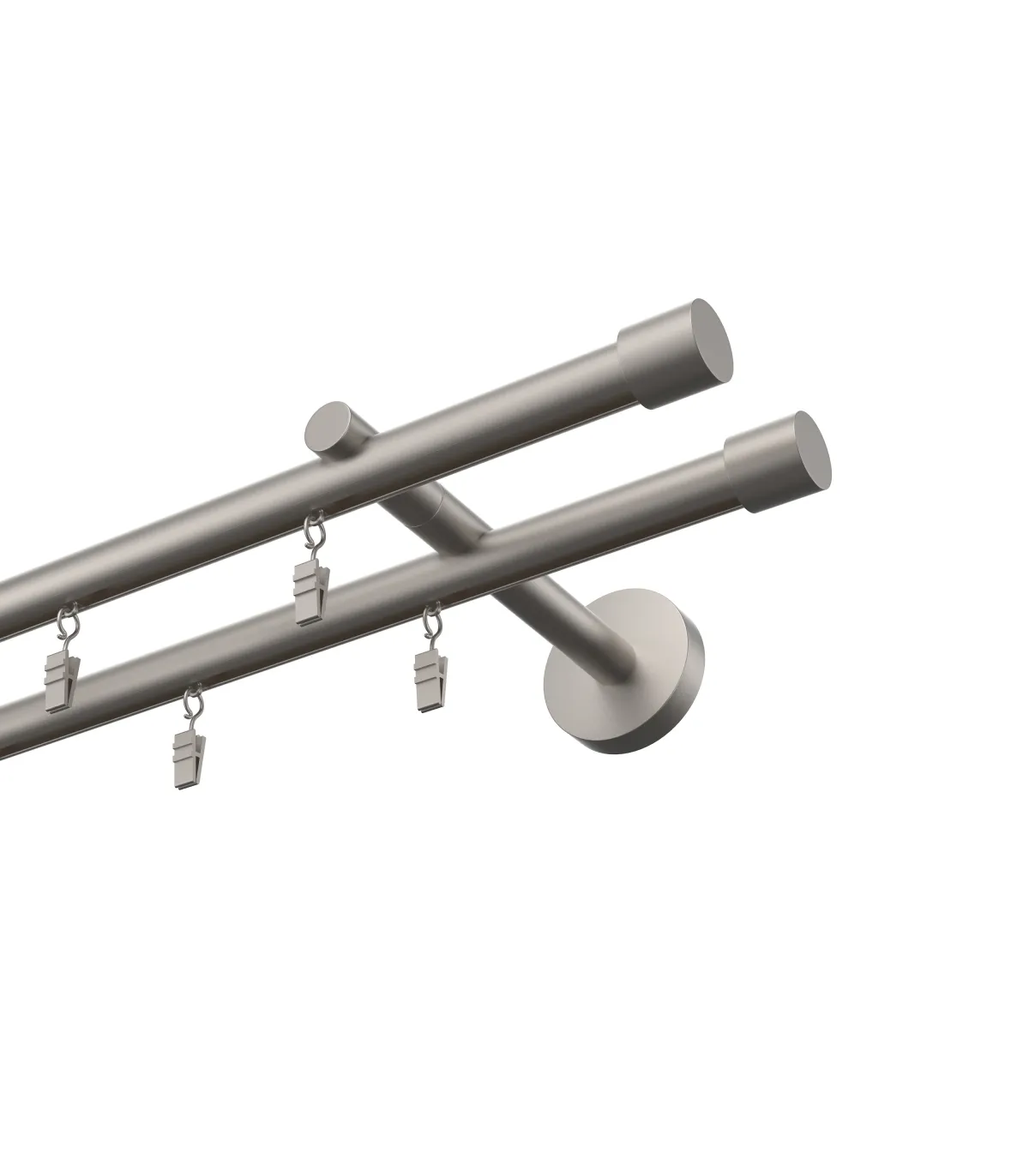 Aluminium-Profil-Gardinenstange zweiläufig Elegant Satin Pullo