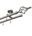 Aluminium-Profil-Gardinenstange für Deckenmontage zweiläufig Elegant Satin Kugel Azur