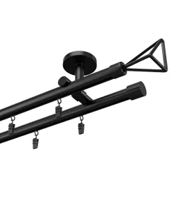 Štýlové hliníkové koľajnice jednoduchá Elegant Čierna Techno