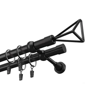 Dvojitá 19mm matná čierna koncovka Techno