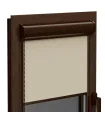 Thermo-Rollo (wärmedämmend) in Aluminiumkassette in Dunkelbraun Elite plus Serie Ecru