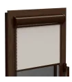 Thermo-Rollo (wärmedämmend) in Aluminiumkassette in Dunkelbraun Elite plus Serie Weiß