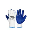 Arbeitshandschuhe MASTERTOOL 83-0602 aus nahtloser Strickbaumwolle mit natürlicher Latexoberfläche weiß/blau 10,5"