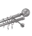 Metall-Gardinenstange Effekt-Edelstahl zweiläufig Ø 19 mm - Gula Modern