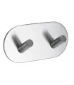 Doppelter selbstklebender Haken Inox matt, Base 100, 60507-21