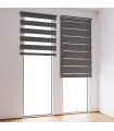 Doppelrollo (Tag/Nacht-Rollo) für französische Fenster, Grafit