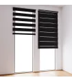 Doppelrollo (Tag/Nacht-Rollo) für Französische Fenster Schwarz