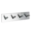 Vierkant-Klebehaken aus gebürstetem Edelstahl, Base 200, 60512-21