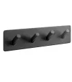 Vierkant-Halter selbstklebend Schwarz matt, Base 200, 605224-21