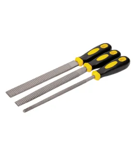 Raspeln auf Holz MASTERTOOL 200 mm, 3er-Set flach/rund/halbrund, doppelter Griff 06-0330