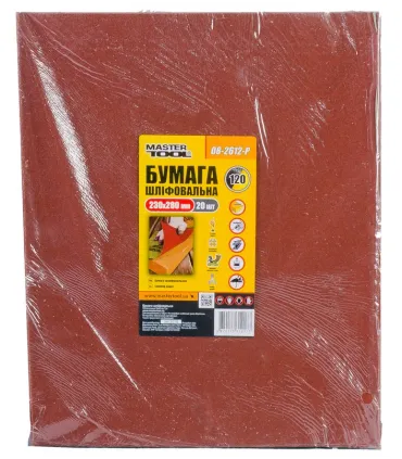 Papier brúsny vodeodolný MASTERTOOL 230*280 mm P120 20 ks 08-2612-Р