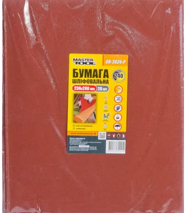 wasserfestes Schleifpapier MASTERTOOL 230*280 mm P240 20 Stück 08-2624-Р