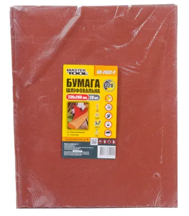 wasserfestes Schleifpapier MASTERTOOL 230*280 mm P320 20 Stück 08-2632-Р