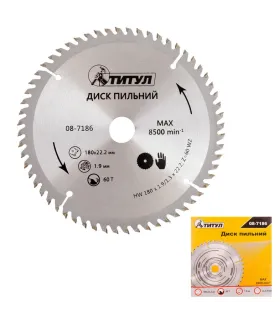 Holz-Trennscheibe mit Wolframkarbid-Zähnen 180*22, 2*60T, Adapter 22, 2-20 08-7186