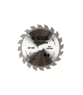 Kotúč pílový na rezanie dreva MASTERTOOL zuby z karbidu volfrámu 185*20*20Т, adaptér 20-16 08-7192