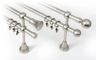 Zweiläufige Gardinenstangen Ø16 mm Satin-Nickel