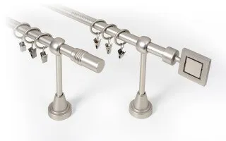 einläufige Gardinenstangen Ø19 mm Satin-Nickel