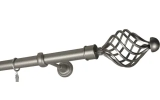 einläufige Gardinenstangen Ø25 mm Satin-Nickel