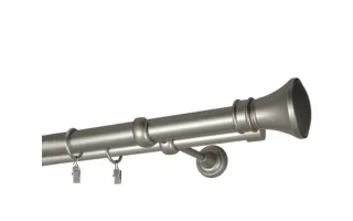 Zweiläufige Gardinenstangen Ø25 mm Satin-Nickel