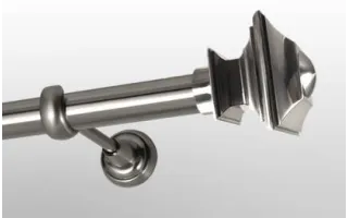 Gardinenstangen einfach Ø25 mm Edelstahl-Effekt