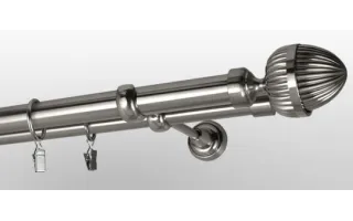 Gardinenstangen doppelt Ø25 mm Edelstahl-Effekt