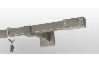 einläufige Gardinenstangen Quadro Satin-Nickel